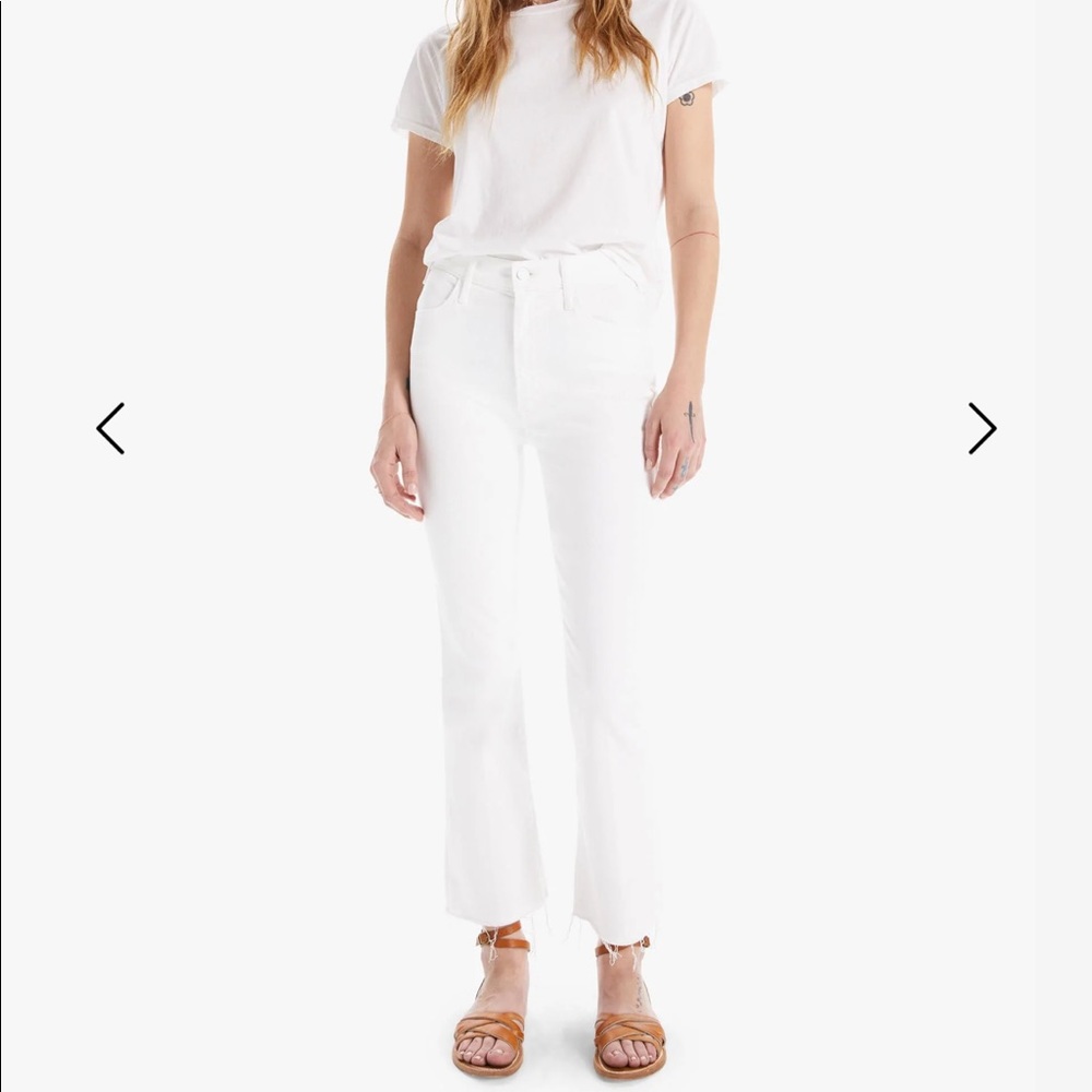 Mother denim Hustler Ankle Frey in white